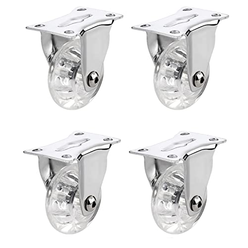 Ruedas giratorias de Poliuretano Transparente de 2 Pulgadas, Resistentes y Resistentes, para Muebles, carritos, armarios, estanterías, mesas, zapateros. Ruedas con Tornillos (están