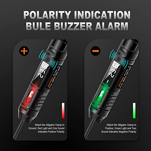 Heavy Duty 3-72V Digital Led Automotive Test Light, Circuit Tester With Polarity Indicate And Illuminating Lights, Car Truck Low Dc Voltage Light Tester With Stainless Probe & 142 Inch Extended Wire #TOP3