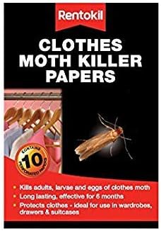Rentokil 3 x Clothes Moth Killer Papers - Pack of 10
