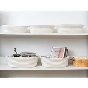 Cubesland small woven rope toys basket for organizing set 5 shelves closet storage bins empty gift baby shower basket also perfect for toilet paper storage organizer bins off white  urban country home decor
