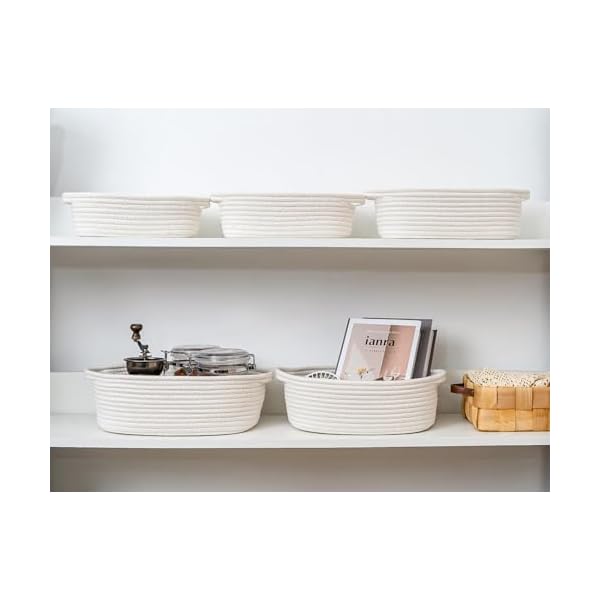 Cubesland small woven rope toys basket for organizing set 5 shelves closet storage bins empty gift baby shower basket also perfect for toilet paper storage organizer bins off white  urban country home decor