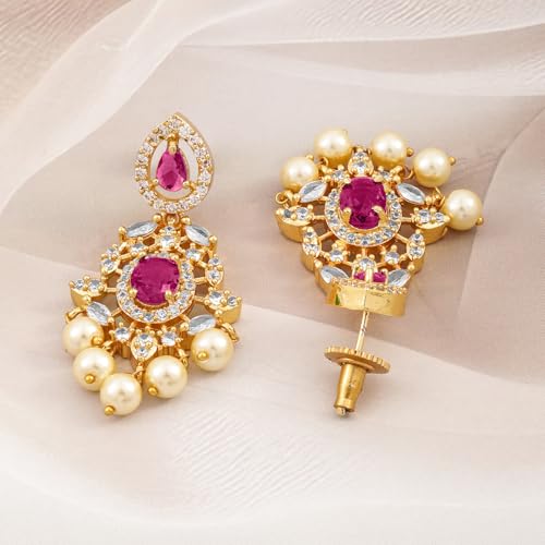 Image of Rubans Chandelier Earrings Traditional Festive Jewellery Gift for Women & Girls