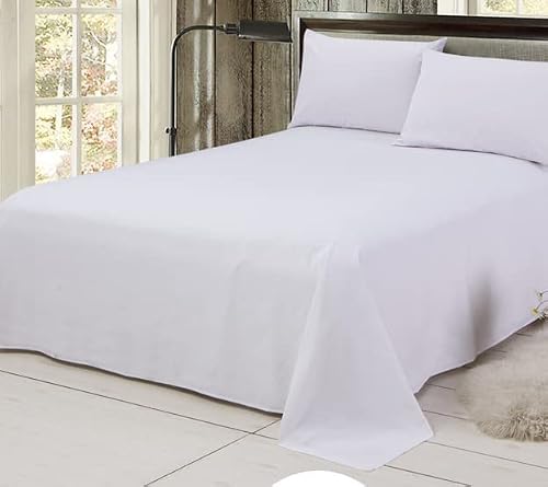 Silipa Flat Sheet King Size Sold Separately 1-Piece Only Extra Soft Brushed Microfiber Machine Washable Wrinkle-Free Breathable Easy Care (White, King) #TOP1