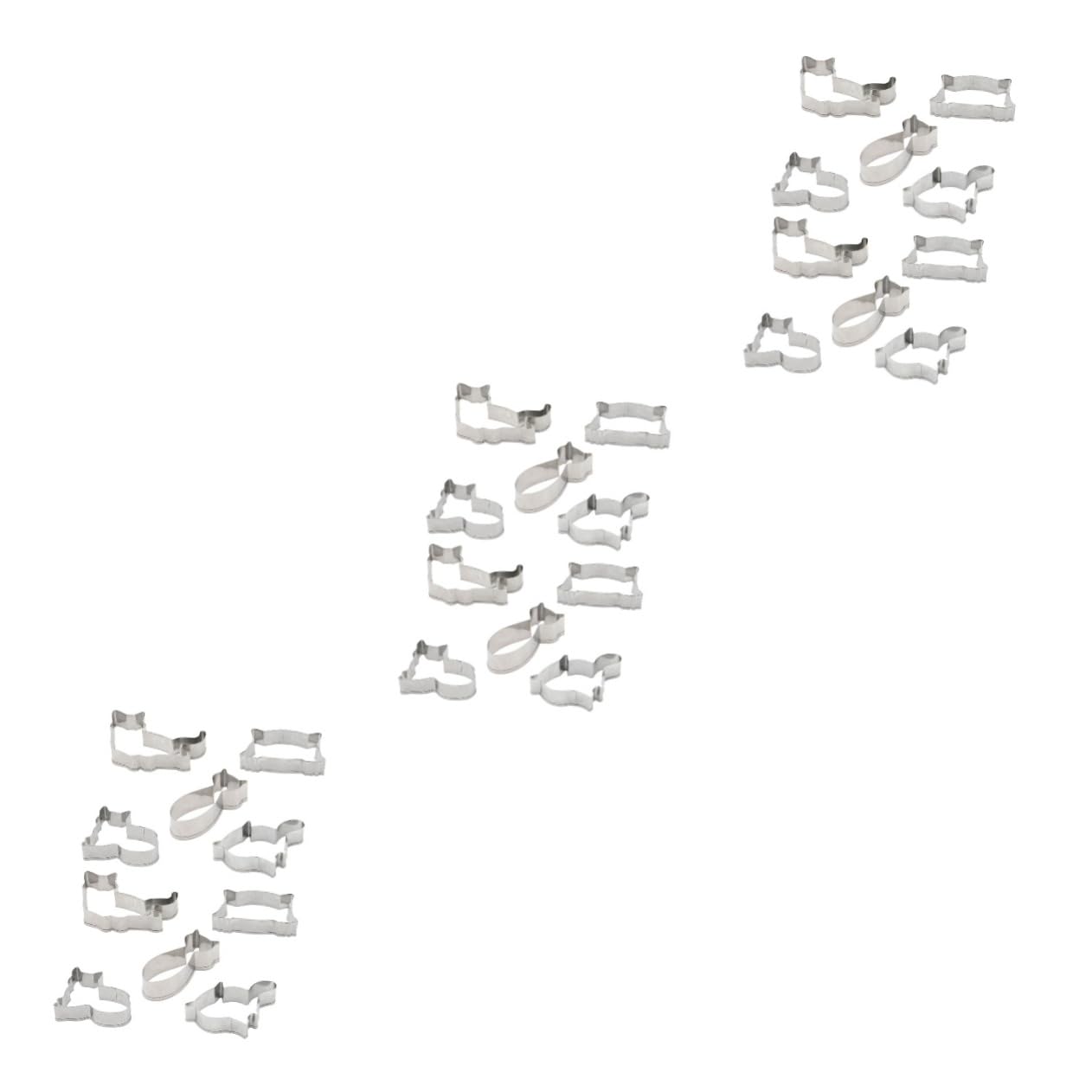 BESTonZON 3sets Stampini Per Biscotti Acciaio Inossidabile Forma Di Gatto Utensili Per Decorazioni Di Biscotti e Frutta Facili Da Pulire e Riutilizzabili Per Cottura e Festa Dei