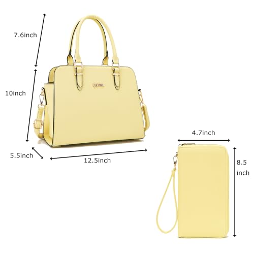 Image of Qiyuer Satchel Purses For Women Handbag And Wallet Set Tote Bag | Premium Vegan Leather,Matching Wallet,RFID Blocking,Work,Casual