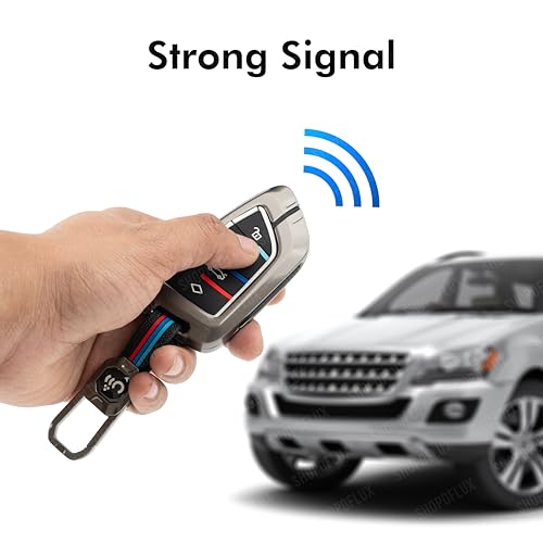 Image of SHOPOFLUX Metal Key Cover Compatible for BMW X1, X3, X6, X5, 5 Series, 6 Series, 7 Series 4 Button Smart Key