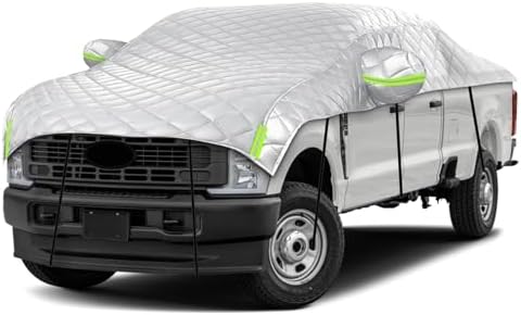 Kistrba Hail Car Cover for Full-Size Truck 238-248 Inches Long, 4-Layer Thickened Cotton Fabric Cover Protector, Custom Fit Folding Sun Shade Protection Blocker Windshield Cover