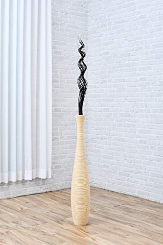 Image of Leewadee Wavy Palm Leaves - Loose Decor Twigs for Floor Vases, Colored and Dried Arrangements for Home and Business Decorations, 39 inches, Black Brown