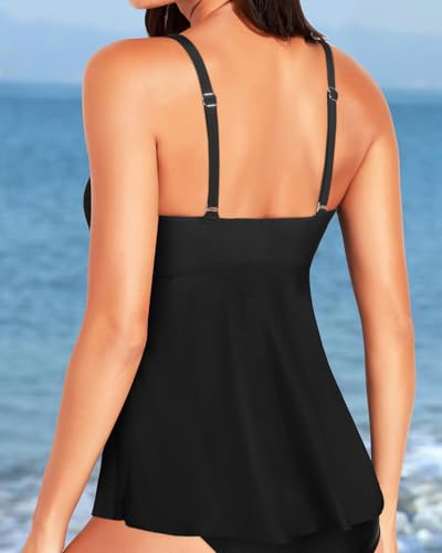 Aqua Eve Women's Underwire Tankini Swimsuit - Twist V Neck Flowy Bathing Suit Top Only, No Bottom3