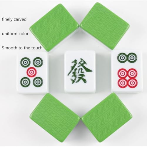 Juego de mesa Mahjong chino con 144 fichas de melamina miniatura 7