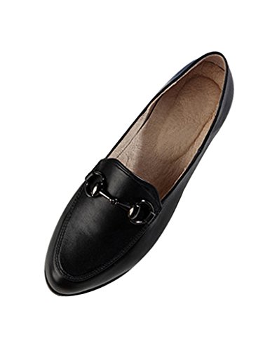 Chaussures en cuir glissant Youlee pour femmes au style decontracte de printemps et ete
