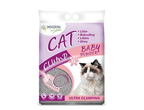 Litière pour chat Vadigran 14673 argile bentonite avec talc pour bébé, agglomérante, parfum léger, 6 Kg / 6 L
