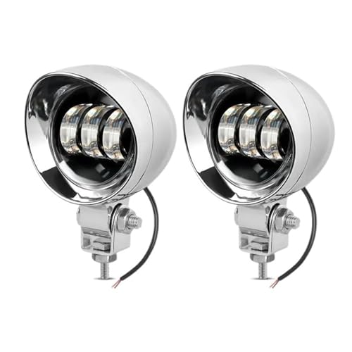 Luces Auxiliares Moto LED Cromado Faros Antiniebla Focos de Dos Colores 12V Quad ATV SUV