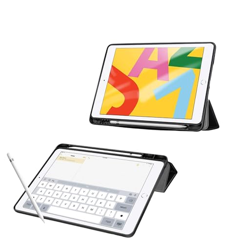 Image of M Cart Smart Case for iPad 7 (2019) / iPad 8 (2020) / iPad 9 (2021) 10.2 inch Flip Cover | Leather Finish Flip Cover Shockproof Back Case for iPad 7 / iPad 8 / iPad 9 (10.2 in)