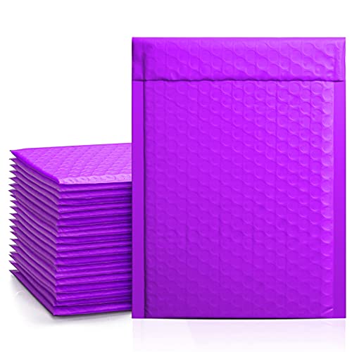 Metronic Purple Bubble Mailers 50 Pack, 6x10 Bubble Poly Mailers, Self-Seal Shipping Bags, Padded Envelopes, Bubble Polymailers for Shipping, Mailing, Packaging for Business, Bulk #0