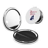 コンパクトミラー 美女と野獣 化粧鏡 携帯ミラー 手鏡 メイクアップミラー 折りたたみ式 両面拡大鏡 旅行 携帯便利