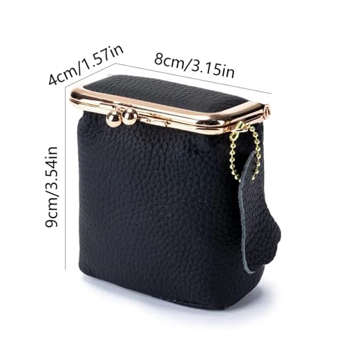 Bolso con lápiz labial y tarjetero compacto de piel para evitar pérdidas 6