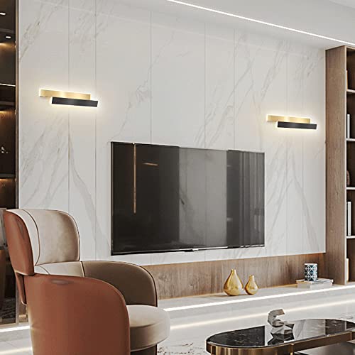 Luces de pared LED modernas de 28W tipo aplique de pared de tira larga metálico 3