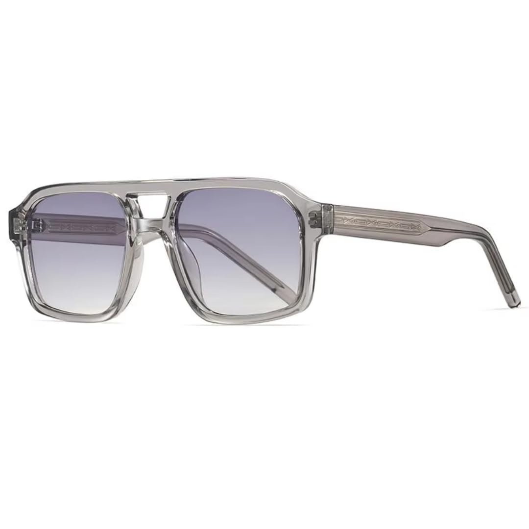 Gafas de sol retro de lujo para mujer con doble puente, patillas con núcleo metálico, gafas de sol de moda para hombre, protección UV400.