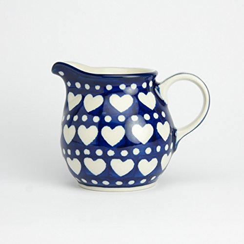 Polish Pottery 165ml Creamer Milk Jug - Heart to Heart