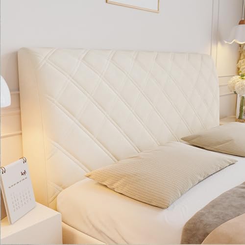 Allgemeiner Bezug für Kopfteil, All-Inclusive, Verdickte Kopfteilhusse, Bettkopf, Rückenlehne, staubdichter Bezug, Stretch, für eine Vielzahl von Bettköpfen (Beige, 100cm)