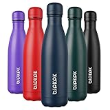 BJPKPK 17oz Insulated Stainless Steel Water Bottles,Sports Water Bottles Keep Cold for 24 Hours and Hot for 12 Hours,BPA Free for Travel,Navy blue