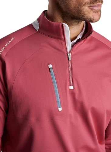 PETER MILLAR Men's Verge Performance Quarter-Zip, Cape Red, Small3
