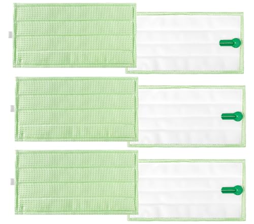 【Conveniente e facile da usare】: Il panni pulilava per mop lavorano su moquette, vetro, legno duro, laminato, piastrelle di ceramica e pavimento in marmo, si adattano perfettamente al tuo folletto sp600.