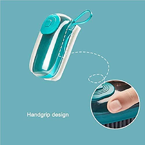 Image of YANCI ABS Plastic Multifunctional Liquid Soap Dispenser Soft Bristles Laundry Brush / Kitchen Cleaning Brush / Bathroom Brushes for Cleaning Metal Cookware, Clothing, Bathtubs, Shoe (BLUE, 1 Pieces)
