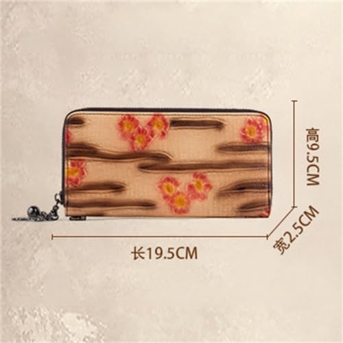 FMURY Wallet Medium Long Large Capacity Zip Clutch Purse Embossed Leather Wallet4