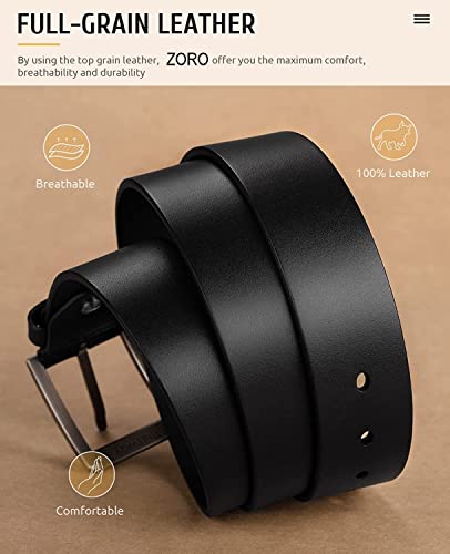 Image of ZORO Men's Genuine Leather Belt for Men | Black,Brown,Tan