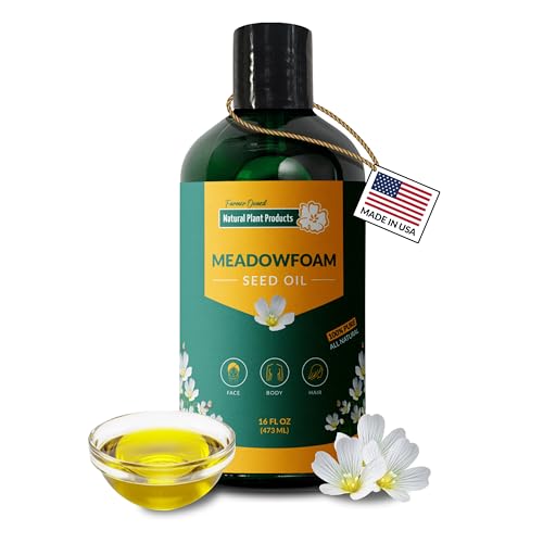 Meadowfoam Oil 100% Pure - Original Manufacturer Direct from Oregon Farmers | Premium Carrier Oil for Face Skin Hair Moisturizer Non-Greasy Hydration Superior Stability vs Jojoba (16 fl oz)