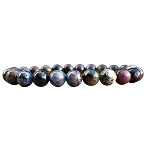Jewel Adda Natural African Sugilite 8mm Round Shape Smooth Cut Beads 7.5 Inch Stretchable Bracelet For Men & Women. Unisex Bracelet For Healing, Meditation, Prosperity, Gift & Luck|LW_BRST_00176_7.5
