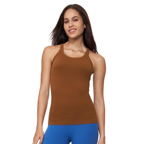 Image of sphinx cat Yoga Racerback Tank Top for Women with Built in Bra,Women's Padded Sports Bra Fitness Workout Running Shirts