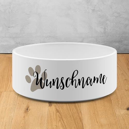 PrintPlanet® - Futternapf mit Name oder Text personalisiert - Für Katzen und kleine Hunde - Napf Hundenapf Katzennapf selbst gestalten - Layout 02