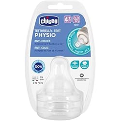 Tetina Chicco Natural Feeling Chicco - Tetina Physio Flujo Rápido 2 Uds. 4m+, Unisex (0002033500000)