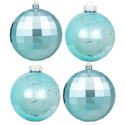 image for XmasExp Large Christmas Ball Ornaments,4pcs Light Blue Giant Shatterpr