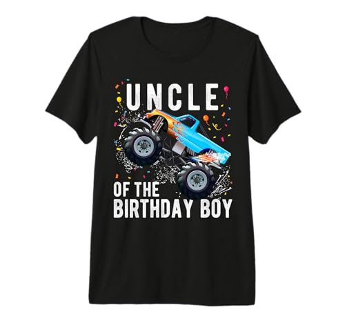 Uncle of The Birthday Boy Monster Truck Family Matching Premium T-Shirt