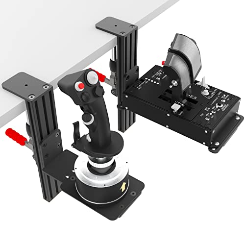 Reyann Juego De 2 Soportes De Escritorio Para Joystick, Throttle y Sistemas Hotas - Compatibles Con Thrustmaster Warthog, MFD Cougar, Winwing ORION 1 y 2 - Negro