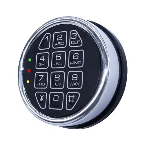 Electronic Gun Safe Lock Replacement Keypad with Solenoid Lock - Silver