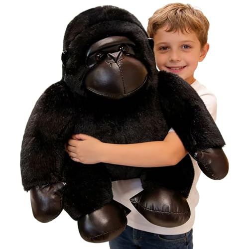 Doudou en peluche gorille réaliste noir géant de 100 cm pour jouer et câliner