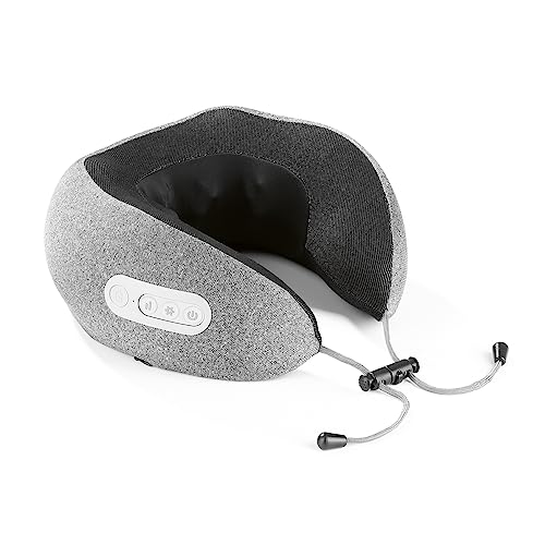 VITALmaxx Shiatsu-Nackenmassagegerät 2in1 | Zur gezielten Anwendung im Schulter- und Nackenbereich | Intensität individuell einstellbar | Kabelloser Akkubetrieb | Zuschaltbare Wärmefunktion [Grau]