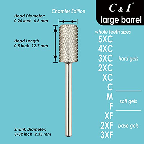 Punta para taladro de uñas C & I Large Barrel, edición Chamfer miniatura 5