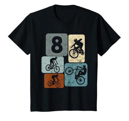 Kinder 8 Jahre Jungs Radfahrer 8. Geburtstag Fahrrad Mountainbike T-Shirt Kinder 8 Jahre Jungs Radfahrer 8. Geburtstag Fahrrad Mountainbike T-Shirt