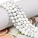 NITOPUPU 100Pcs 10mm Natural Smooth White Howlite Gemstone Beads Round Loose Stone Beads for Jewerly Making with Crystal Stretch Cord