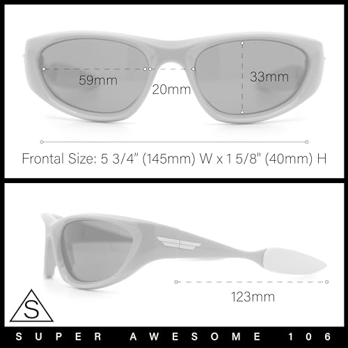 Retro Classy Oval Wrap Around Vintage Sport Soft Arm Tip Plastic Sunglasses3