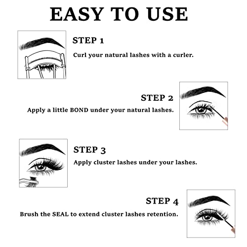 Cluster Lashes 144 Clusters Individual Lashes DIY Lash Extensions 10-16mm Length Reusable Soft Natural False Eyelashes Super Thin Band Wide Stem Eyelash Extensions for Makeup at Home - Image 4