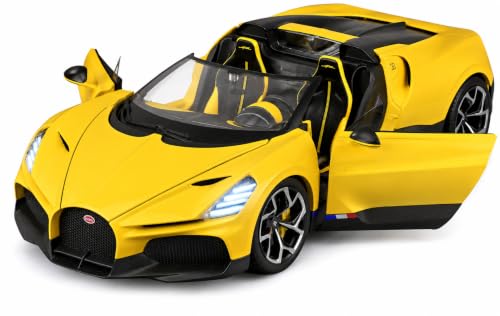 Image of Sky Tech Bugatti W16 Mistral Sports Car SUV Car 1:32 Scale Model Exclusive Alloy Metal Pull Back Die-cast Metal Pullback Toy Openable Doors & Light Music Best Gifts Kids【Colors as Per Stock 】