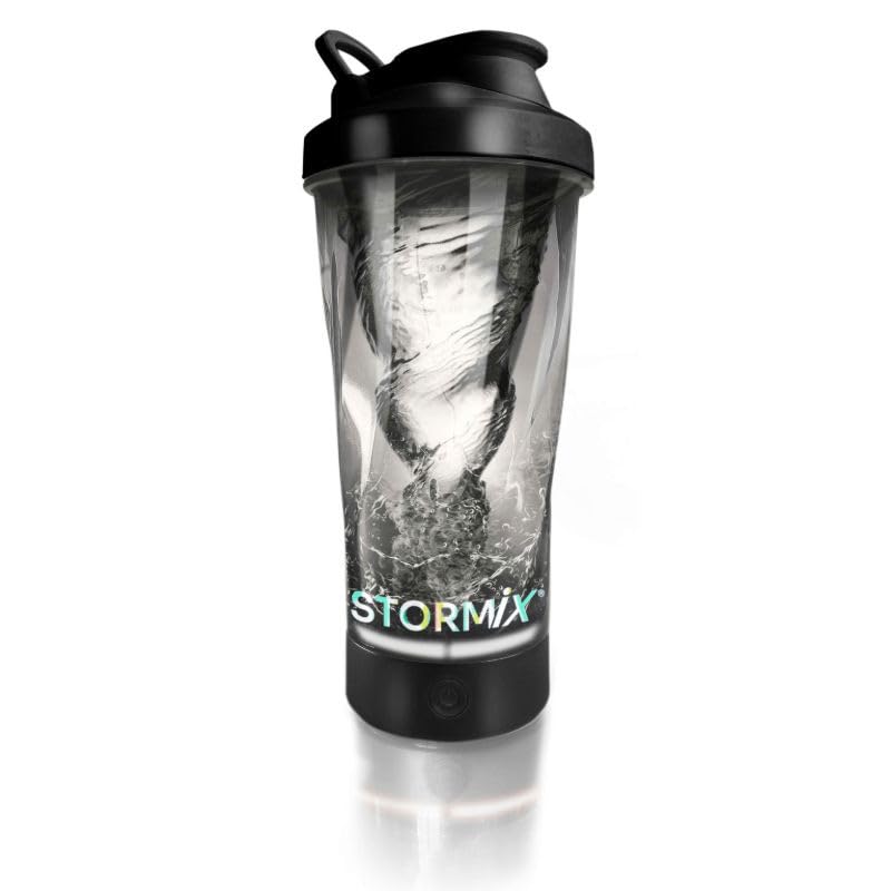 STORMIX - Shaker éléctrique|Mélangeur Haute Qualité, Texture Onctueuse|Préparation Homogène pour protéines,pré workout|Contenance 600ml|Tritan & ABS,...