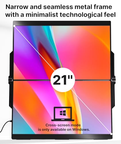 Image of Ingnok Dual 15.6 inch & 18.5 inch Laptop Screen Extender with 4 Speakers, Mini HDMI and Type-C Ports Ensure Easy Plug-and-Play with laptops, PCs, and Mini PCs